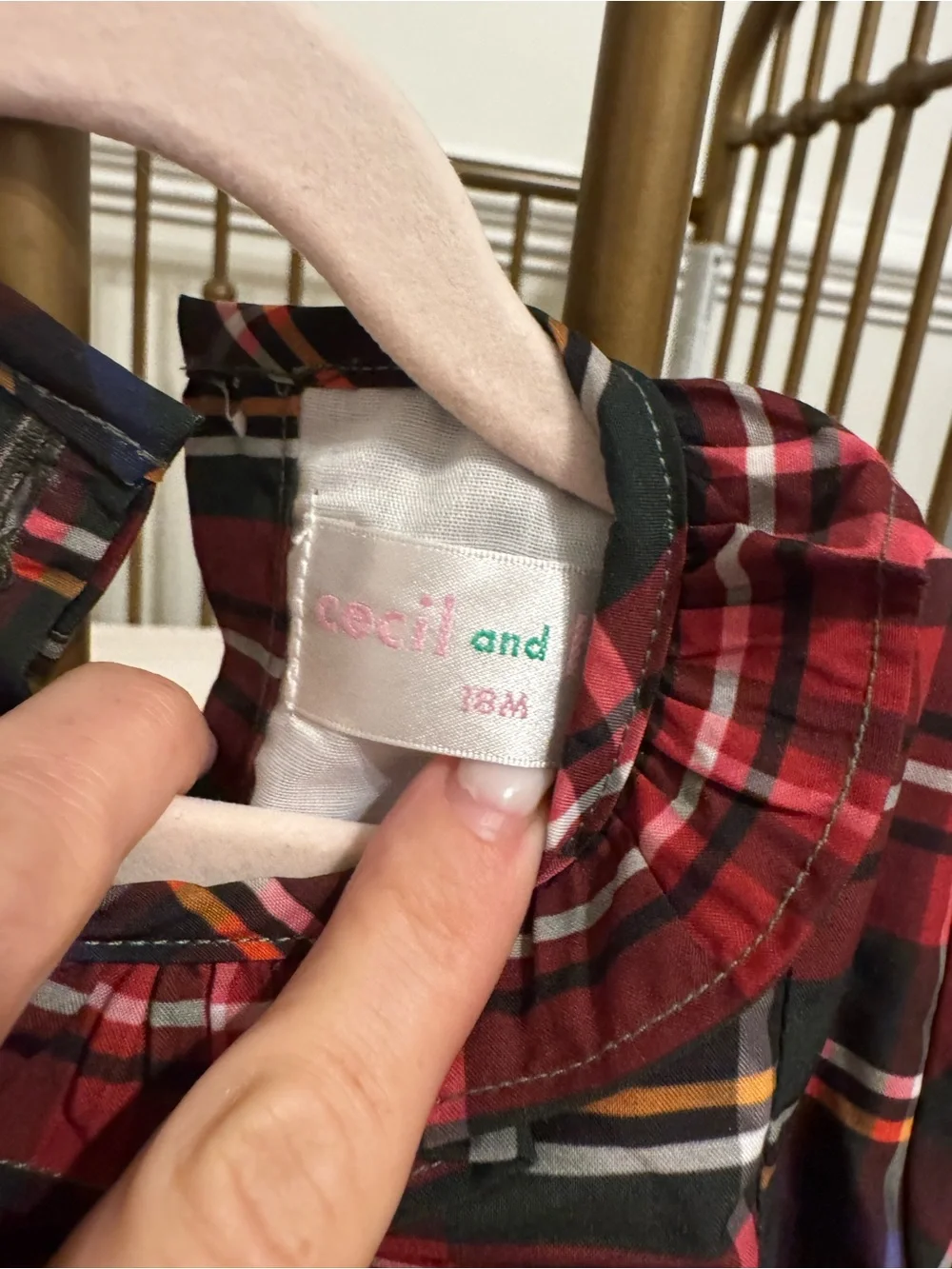 NWT 18 mo Cecil and Lou Red Tartan Plaid One-Piece Bows long romper Christmas